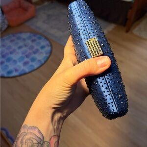 Elegant Blue Studded Clutch